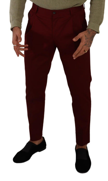 Chinos elegantes de vestir en rojo oscuro de Dolce &amp; Gabbana para hombre