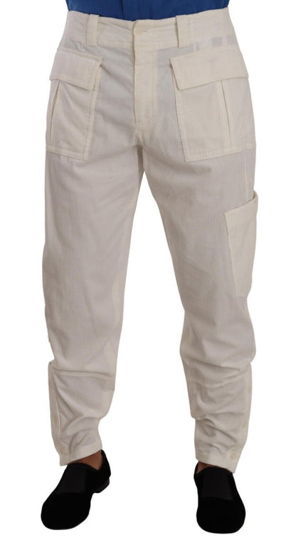 Pantalones cargo elegantes en blanco roto de Dolce &amp; Gabbana - Corte regular