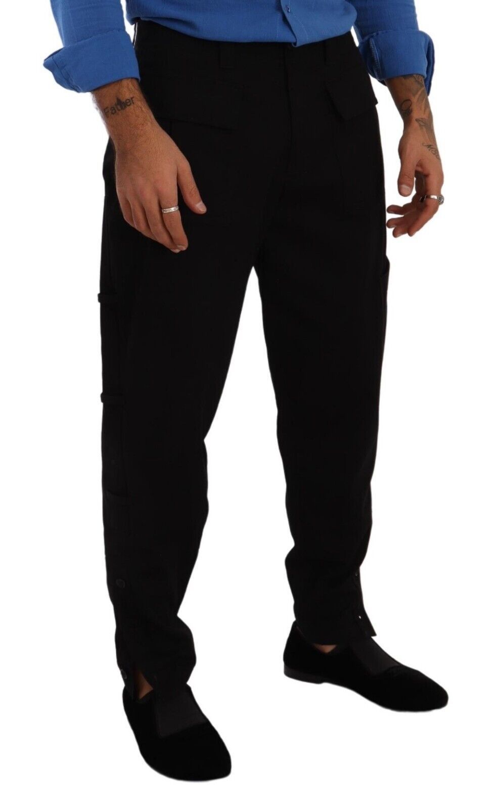 Pantalones cargo negros elegantes y elásticos de Dolce &amp; Gabbana