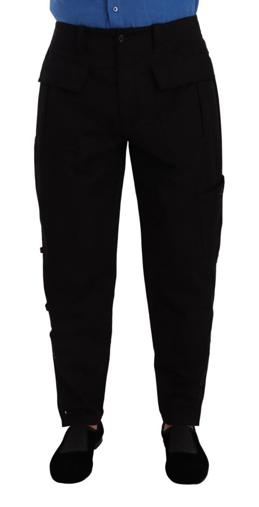 Pantalones cargo negros elegantes y elásticos de Dolce &amp; Gabbana