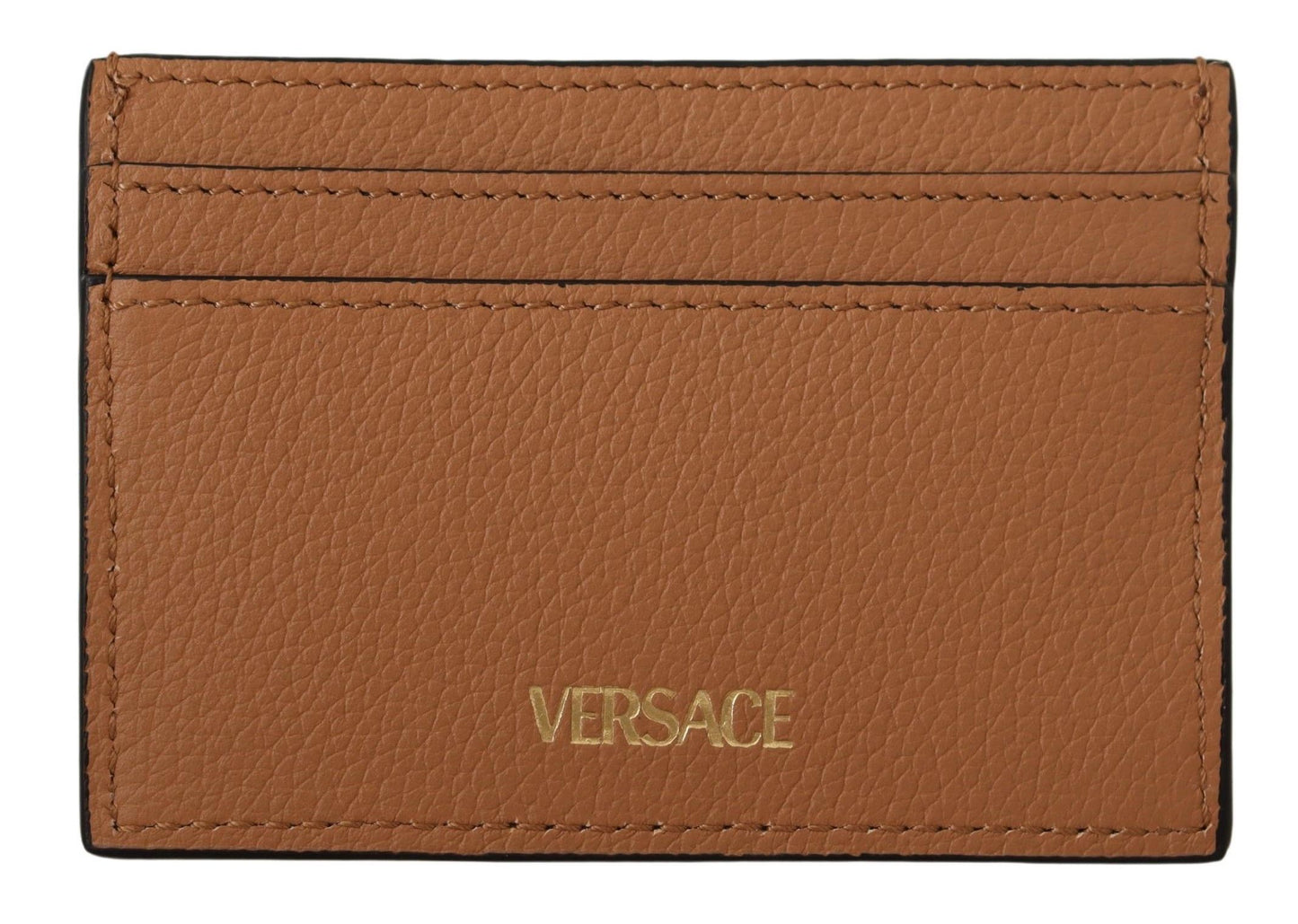 Tarjetero elegante de piel de becerro con Medusa de Versace