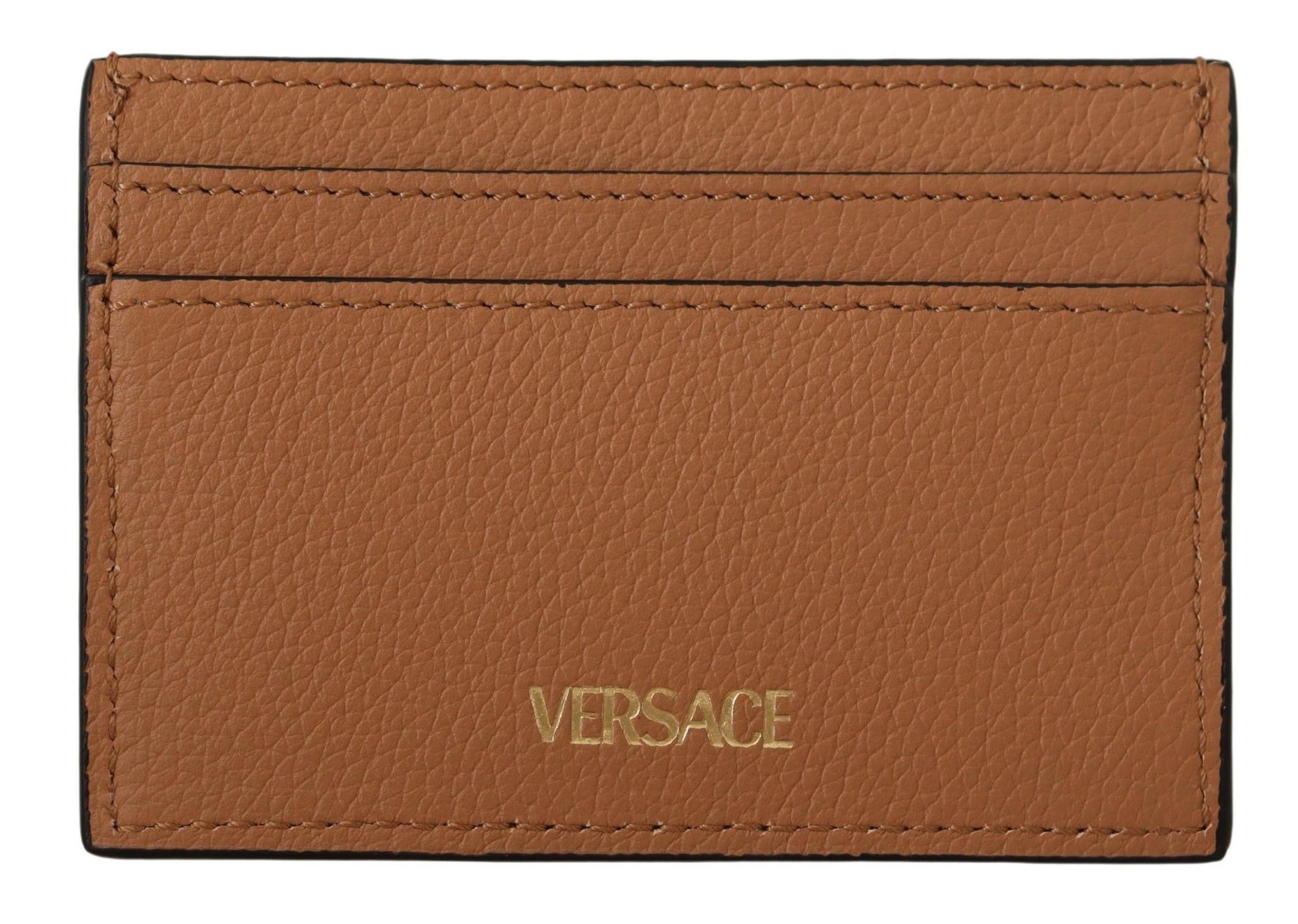 Tarjetero elegante de piel de becerro con Medusa de Versace