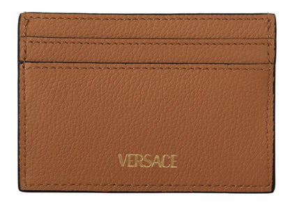 Tarjetero elegante de piel de becerro con Medusa de Versace