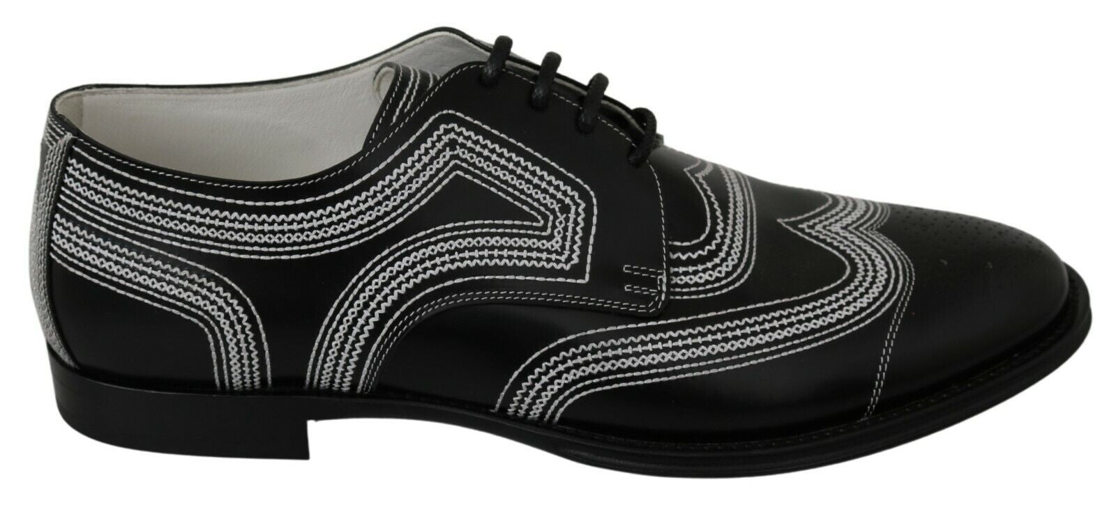 Elegantes zapatos Derby en blanco y negro de Dolce &amp; Gabbana