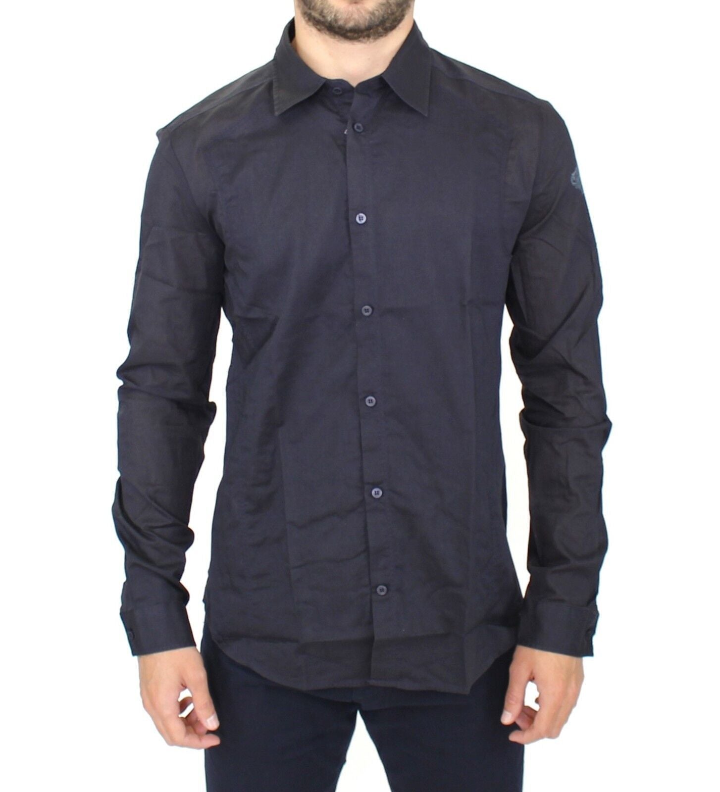 Ermanno Scervino Elegant Blue Cotton Slim Casual Shirt