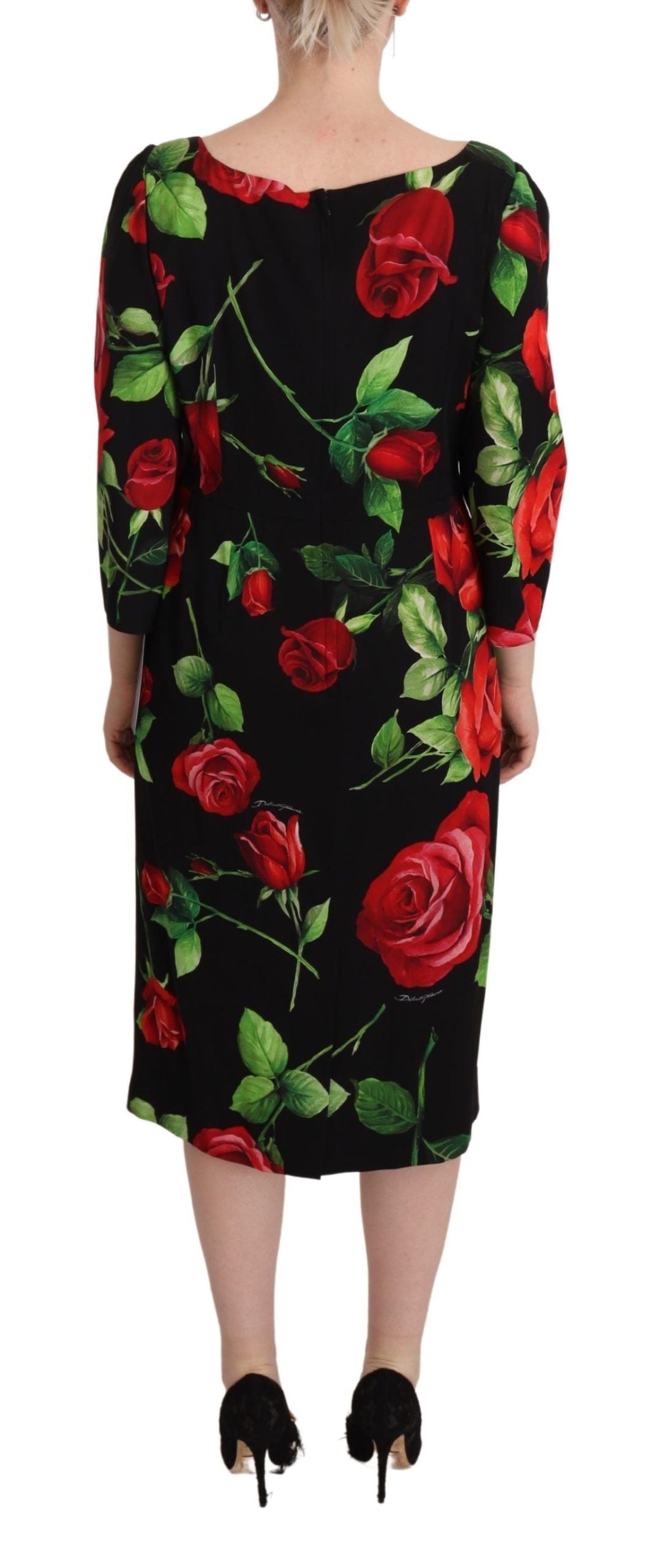 Vestido tubo de seda con estampado floral elegante de Dolce &amp; Gabbana