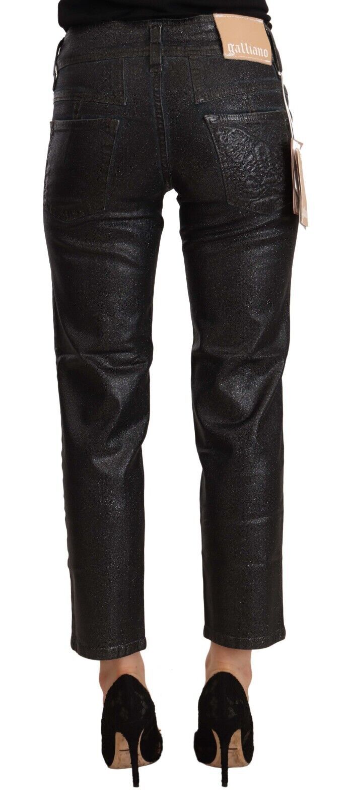 Pantalones cortos negros elegantes con purpurina de John Galliano
