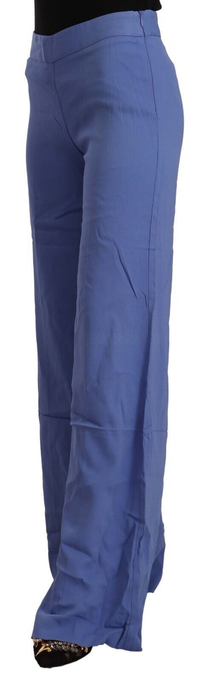 Pantalones azules elegantes de talle alto y pierna ancha PAROSH