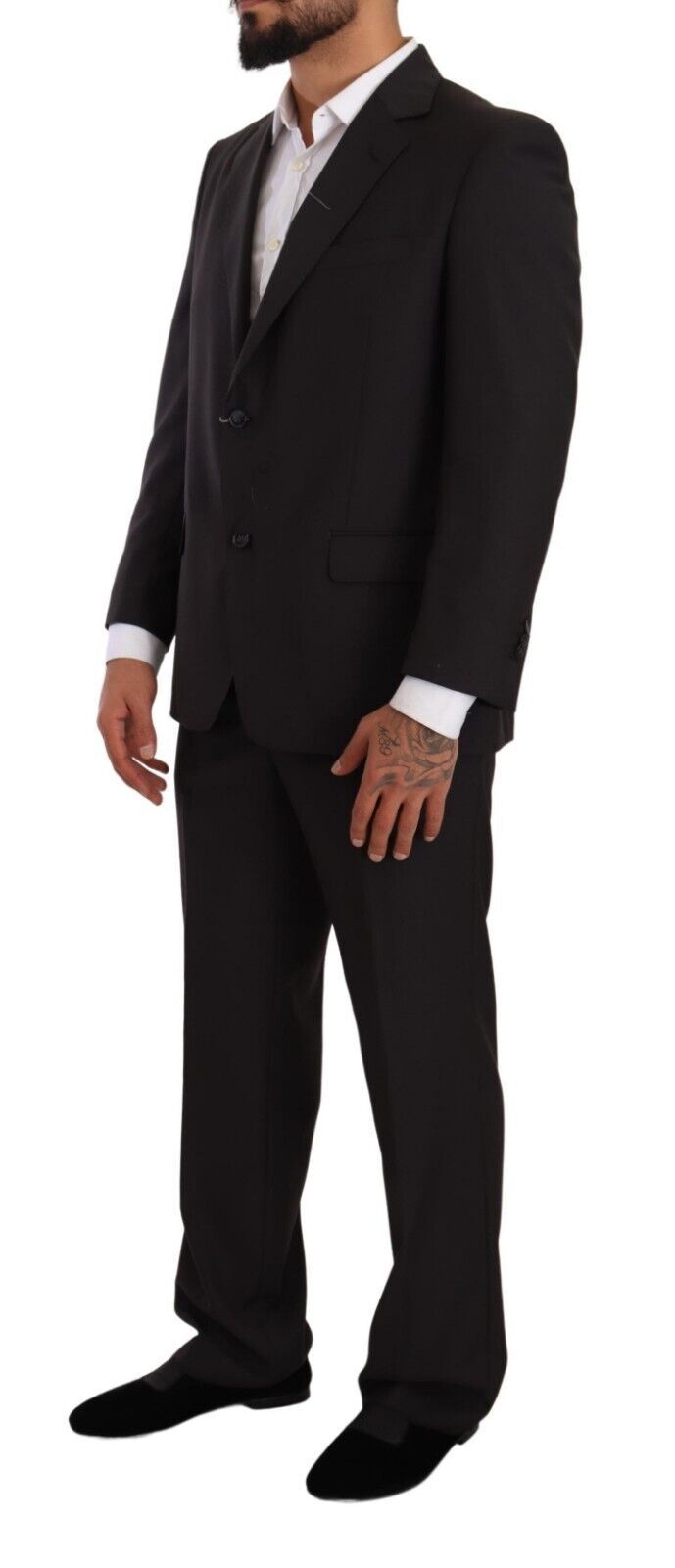 Traje elegante de dos piezas para hombre en gris con solapas con muescas de Domenico Tagliente