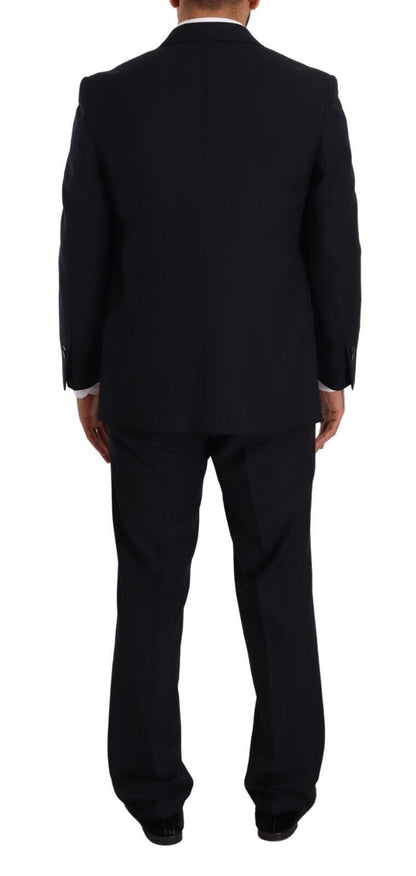Exquisito traje azul de dos piezas con blazer deconstruido de Domenico Tagliente