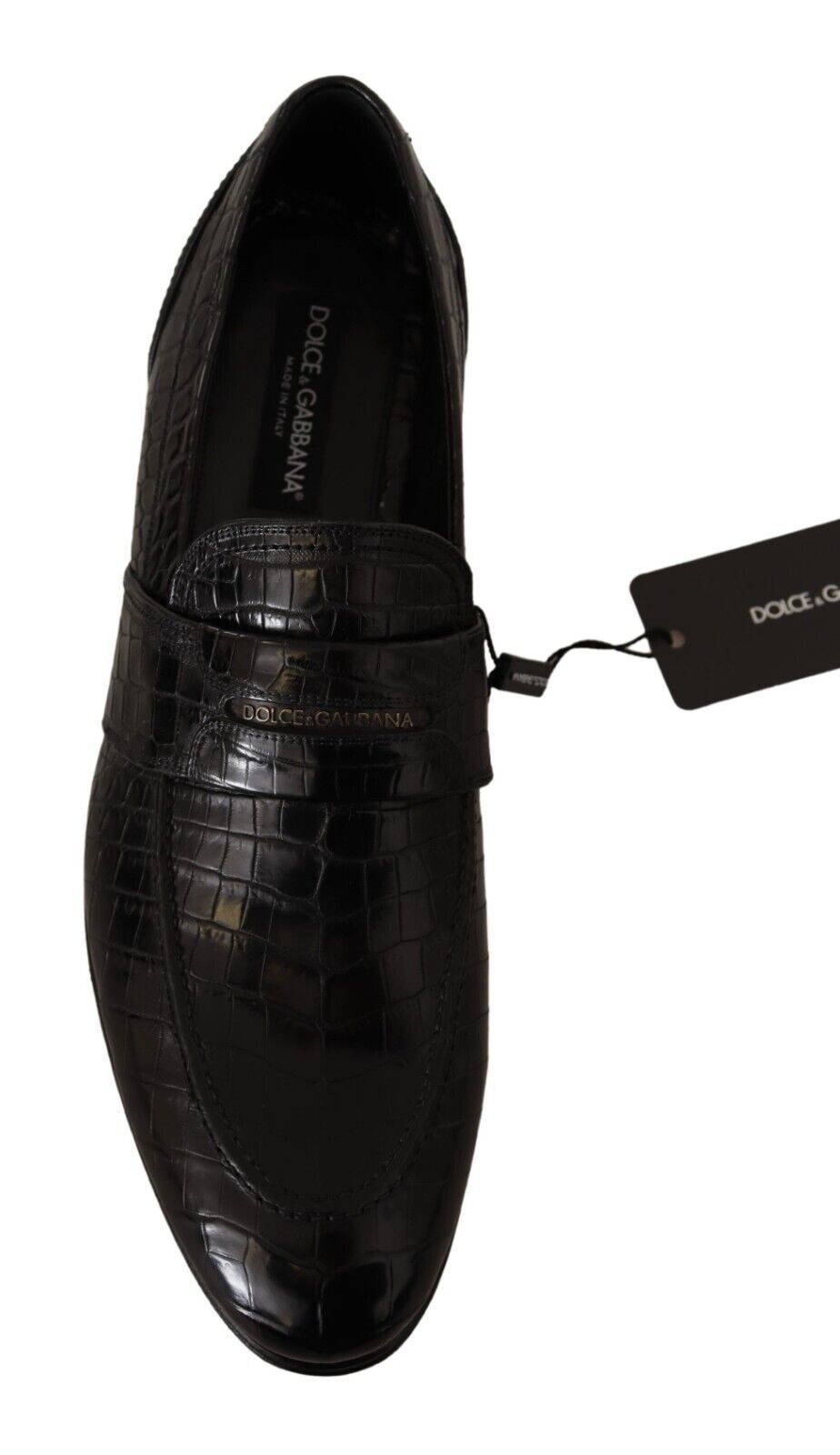 Zapatos tipo mocasín elegantes de piel de cocodrilo de Dolce &amp; Gabbana