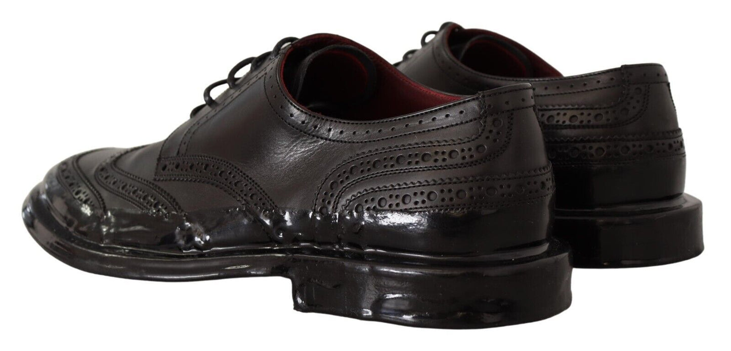 Derby Oxford elegante de piel de becerro con punta de ala de Dolce &amp; Gabbana