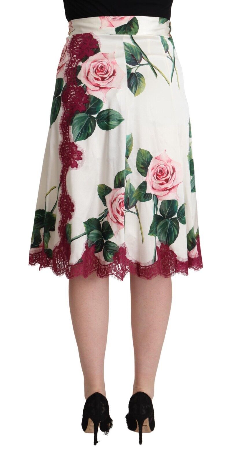 Dolce & Gabbana Elegant Floral A-Line Midi Skirt