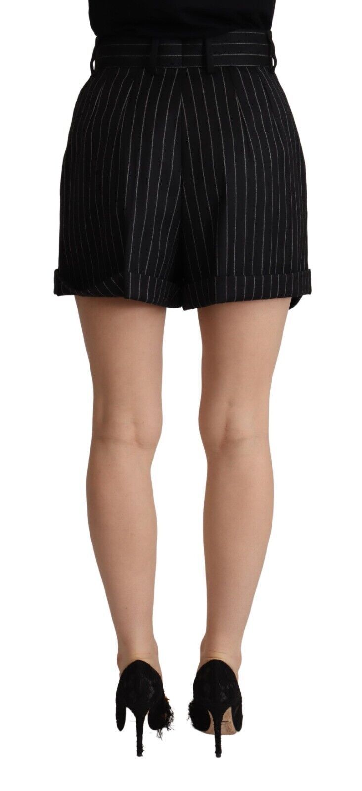 Bermudas elegantes de cintura alta a rayas de Dolce &amp; Gabbana