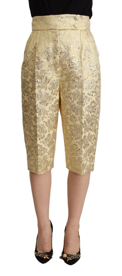 Pantalones cortos elegantes de cintura alta en color beige de Dolce &amp; Gabbana