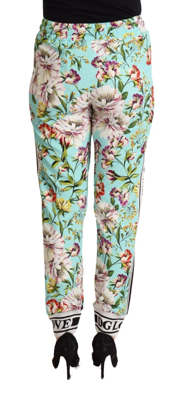 Pantalones jogger de viscosa con estampado floral en verde de Dolce &amp; Gabbana