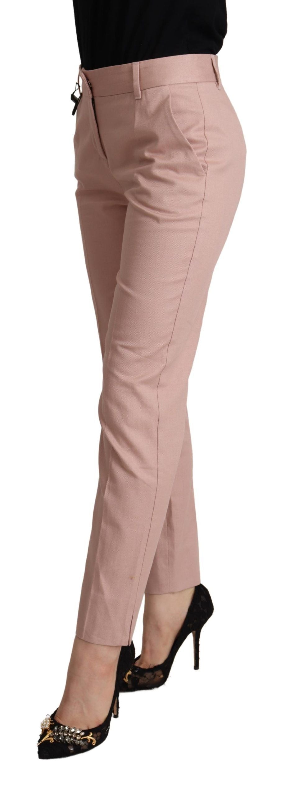 Pantalones elegantes de color rosa con corte cónico de Dolce &amp; Gabbana para un estilo sofisticado