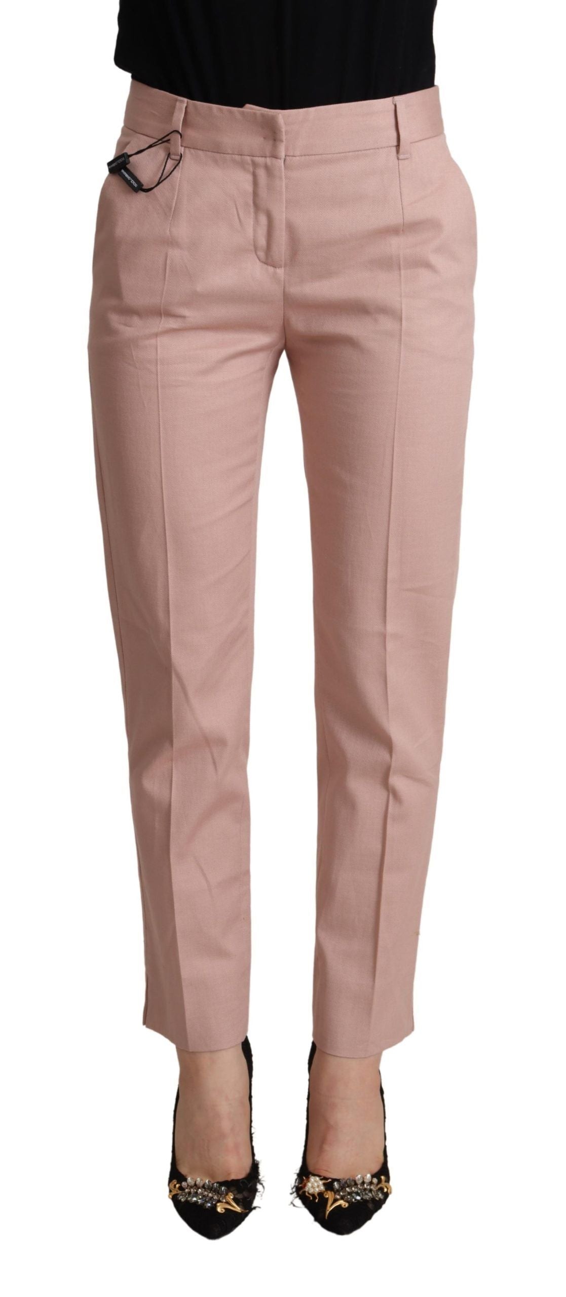 Pantalones elegantes de color rosa con corte cónico de Dolce &amp; Gabbana para un estilo sofisticado