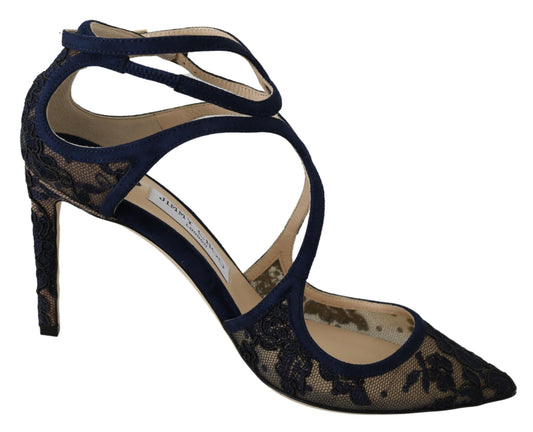 Jimmy Choo Navy Lancer Leather Pumps Elegance Unleashed