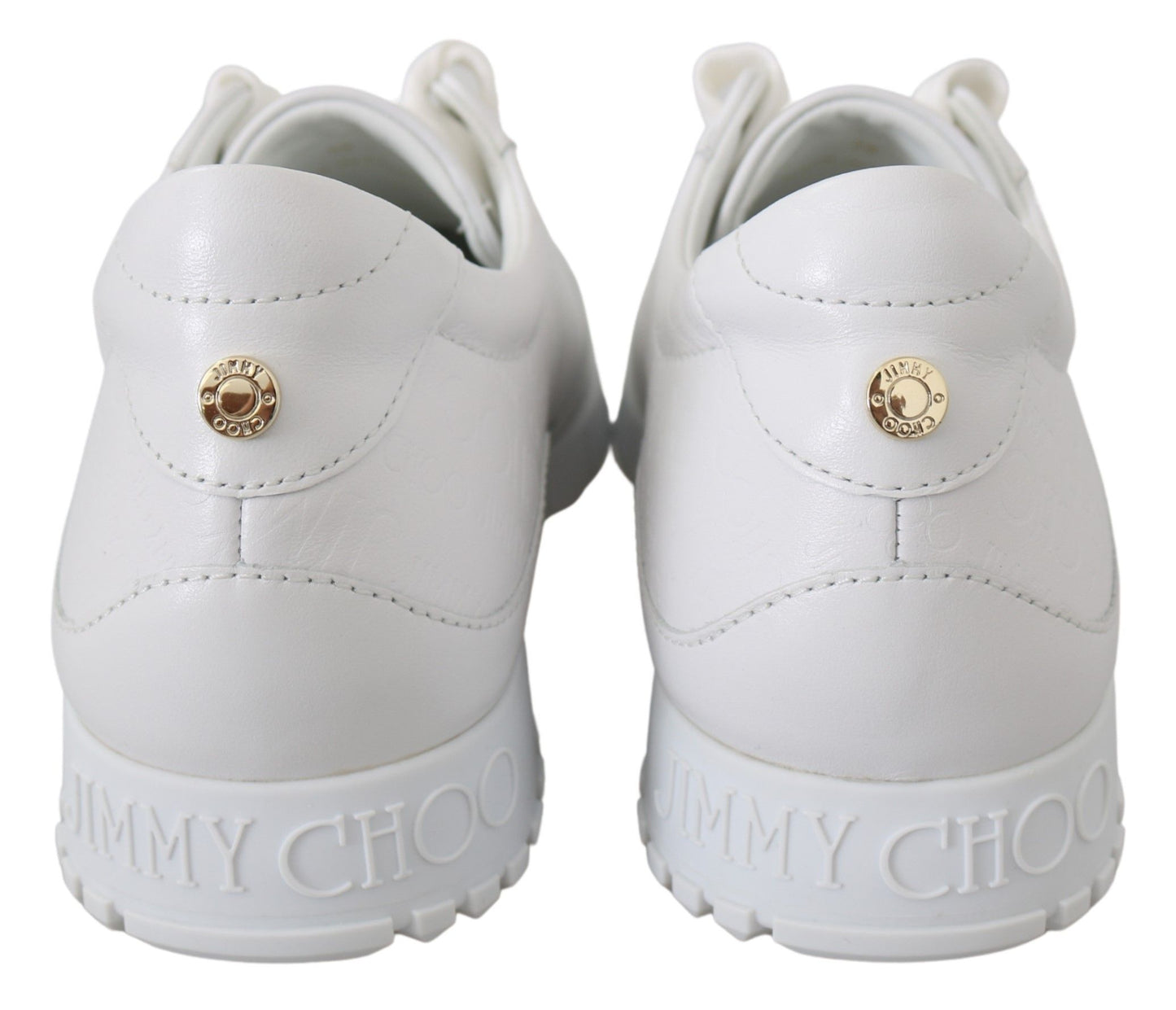 Zapatillas elegantes de piel blanca de Jimmy Choo