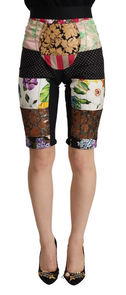 Pantalones cortos elegantes con estampado floral en tonos violeta de Dolce &amp; Gabbana