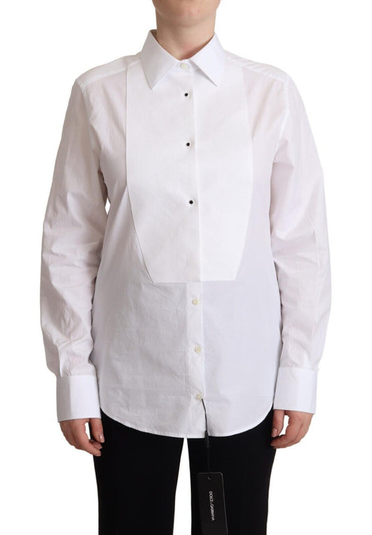 Camisa elegante de popelina blanca de Dolce &amp; Gabbana