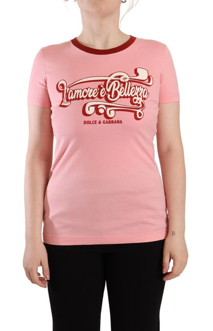 Camiseta de cuello redondo con logo rosa chic de Dolce &amp; Gabbana