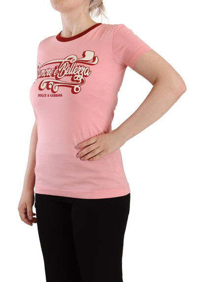 Camiseta de cuello redondo con logo rosa chic de Dolce &amp; Gabbana