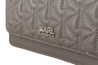 Bolso bandolera elegante de piel gris de Karl Lagerfeld