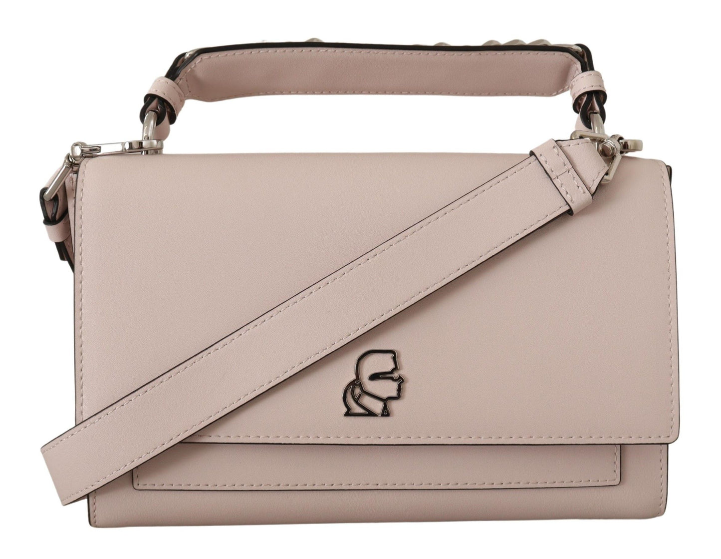 Bolso de hombro de piel color malva Elegance de Karl Lagerfeld