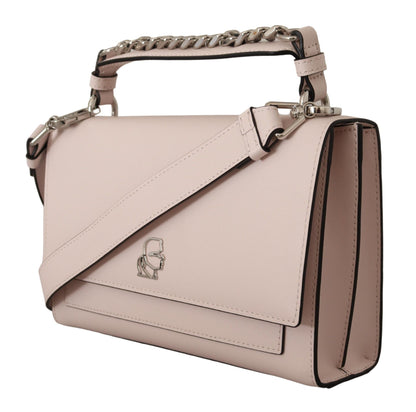 Bolso de hombro de piel color malva Elegance de Karl Lagerfeld