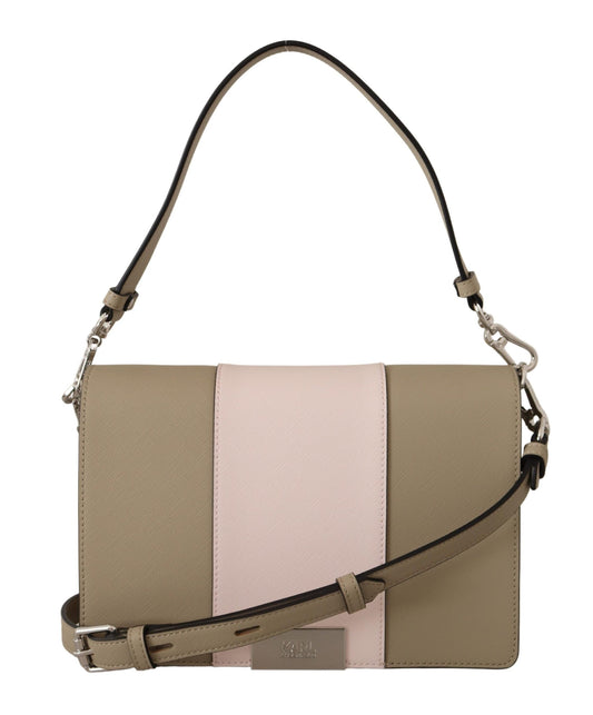 Bolso de hombro Karl Lagerfeld Chic Sage con correas dobles