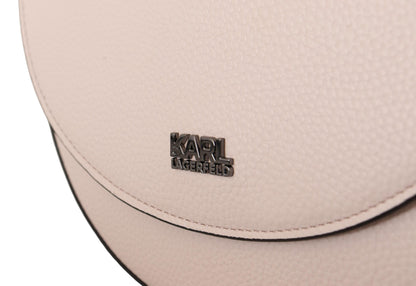 Elegante bolso de hombro de piel color rosa claro y malva de Karl Lagerfeld