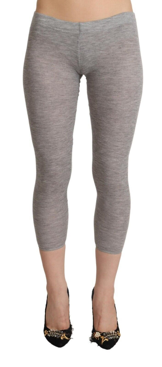 Ermanno Scervino Leggings cortos elegantes grises de corte slim