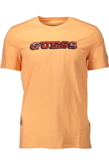 Camiseta con logo y corte ajustado en color naranja chic de Guess Jeans