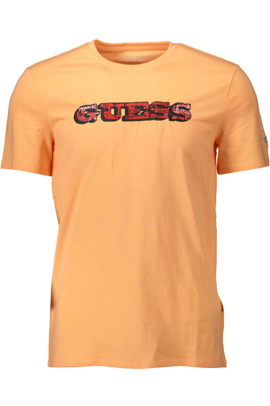 Camiseta con logo y corte ajustado en color naranja chic de Guess Jeans