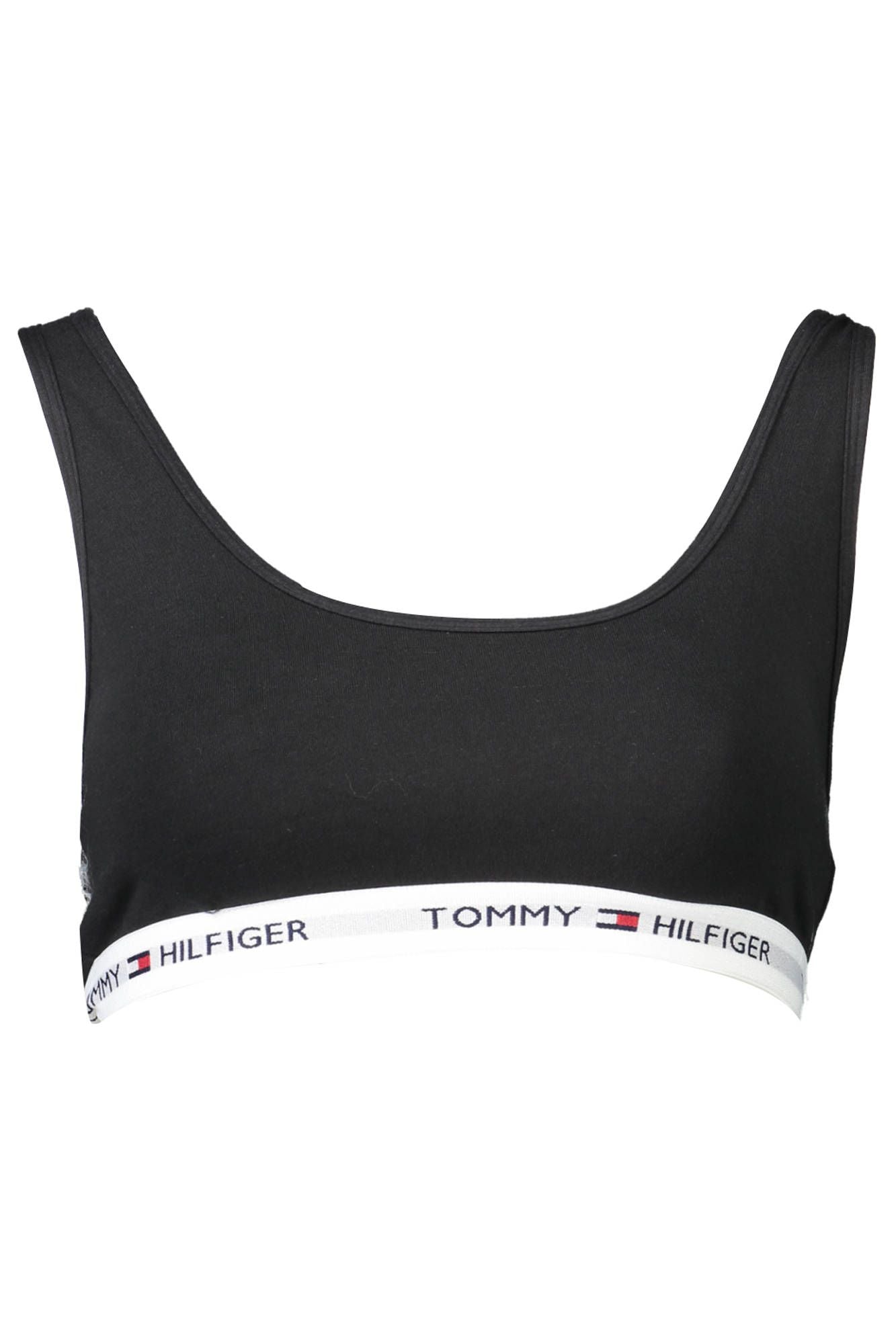 Sujetador deportivo de algodón negro para mujer de Tommy Hilfiger