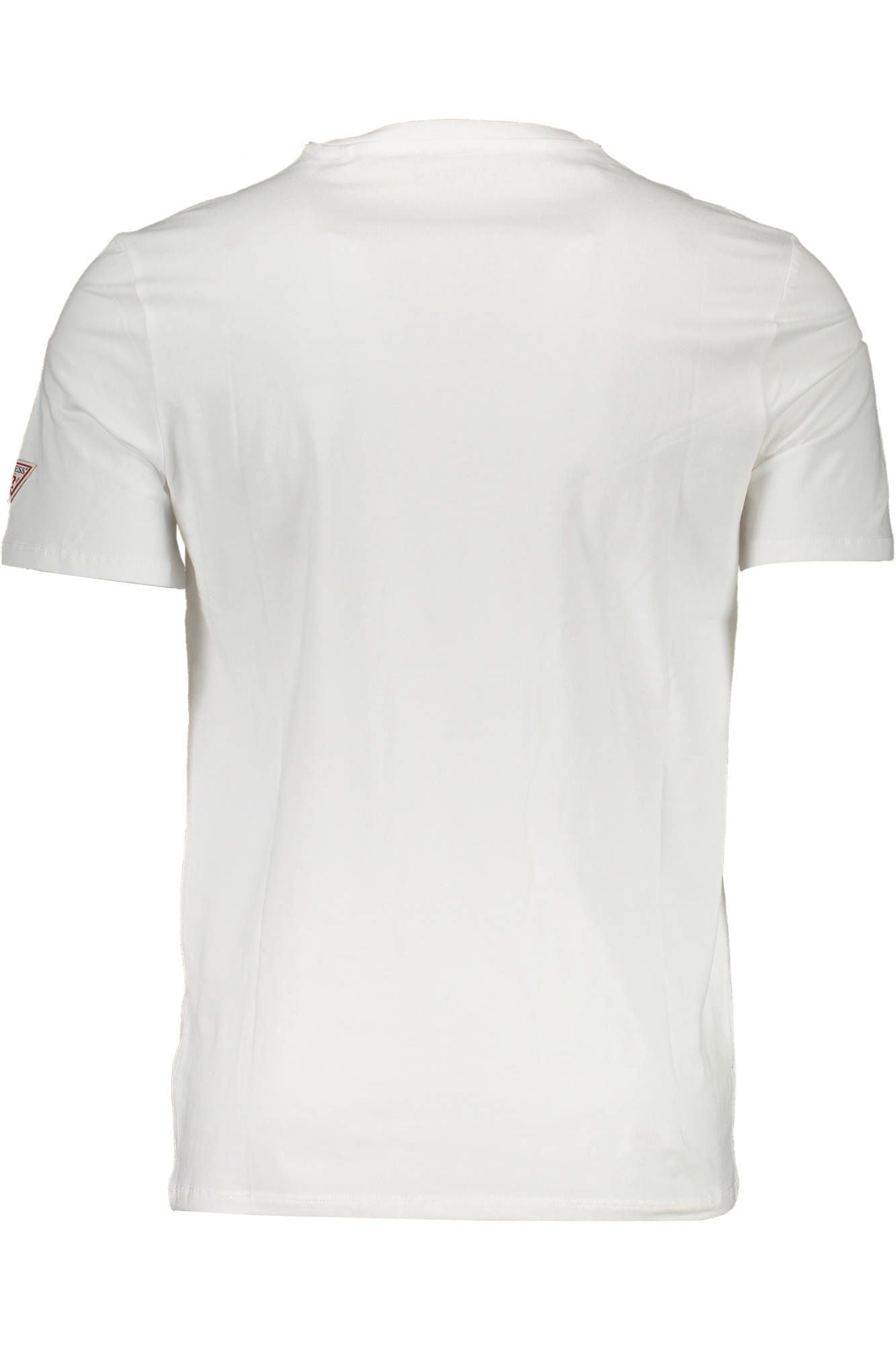 Camiseta ajustada de algodón blanca elegante con estampado de logotipo de Guess Jeans