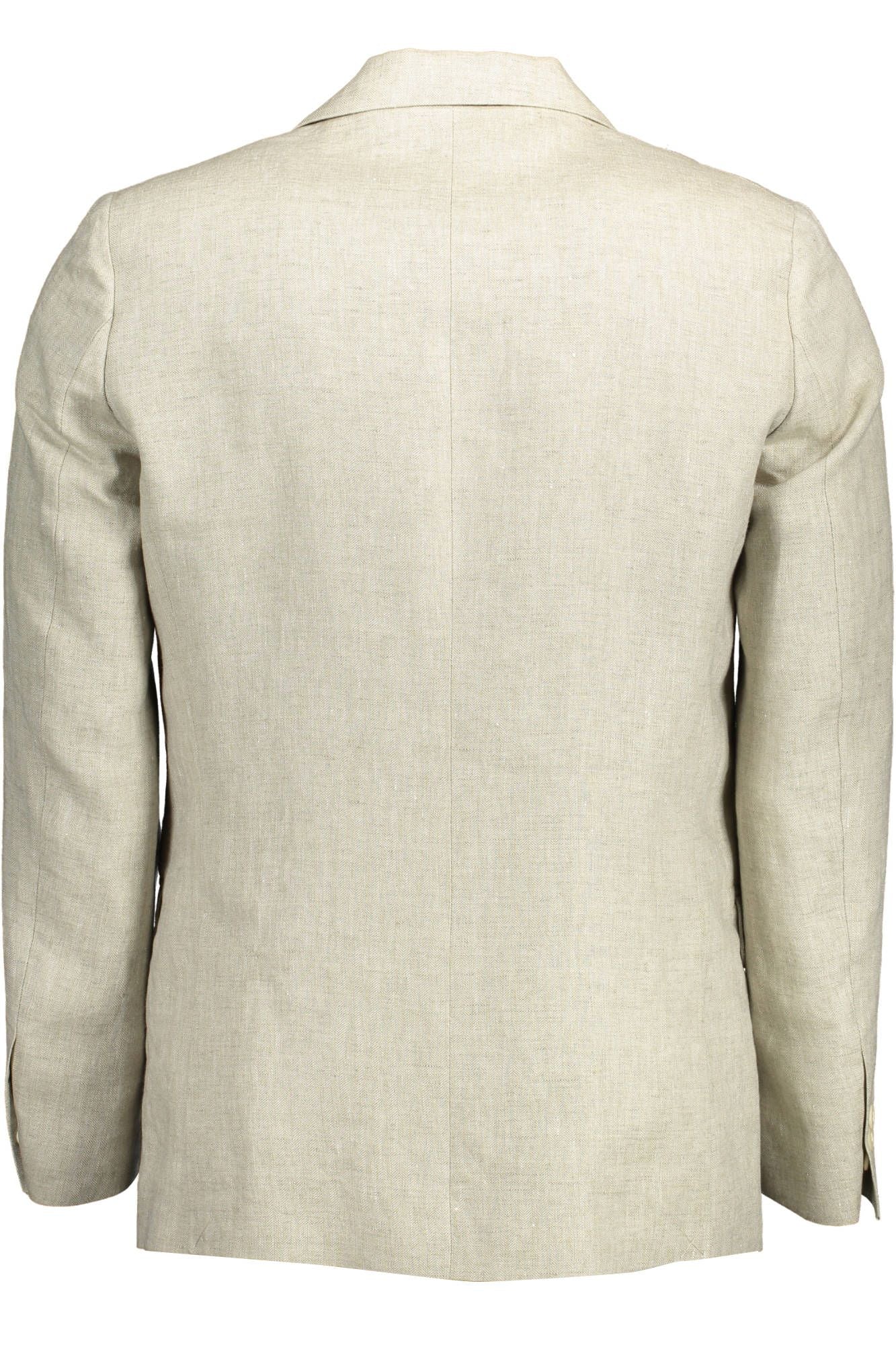 Chaqueta clásica de lino beige con logotipo de Gant