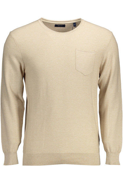 Suéter elegante de cuello redondo en beige con bordados de Gant