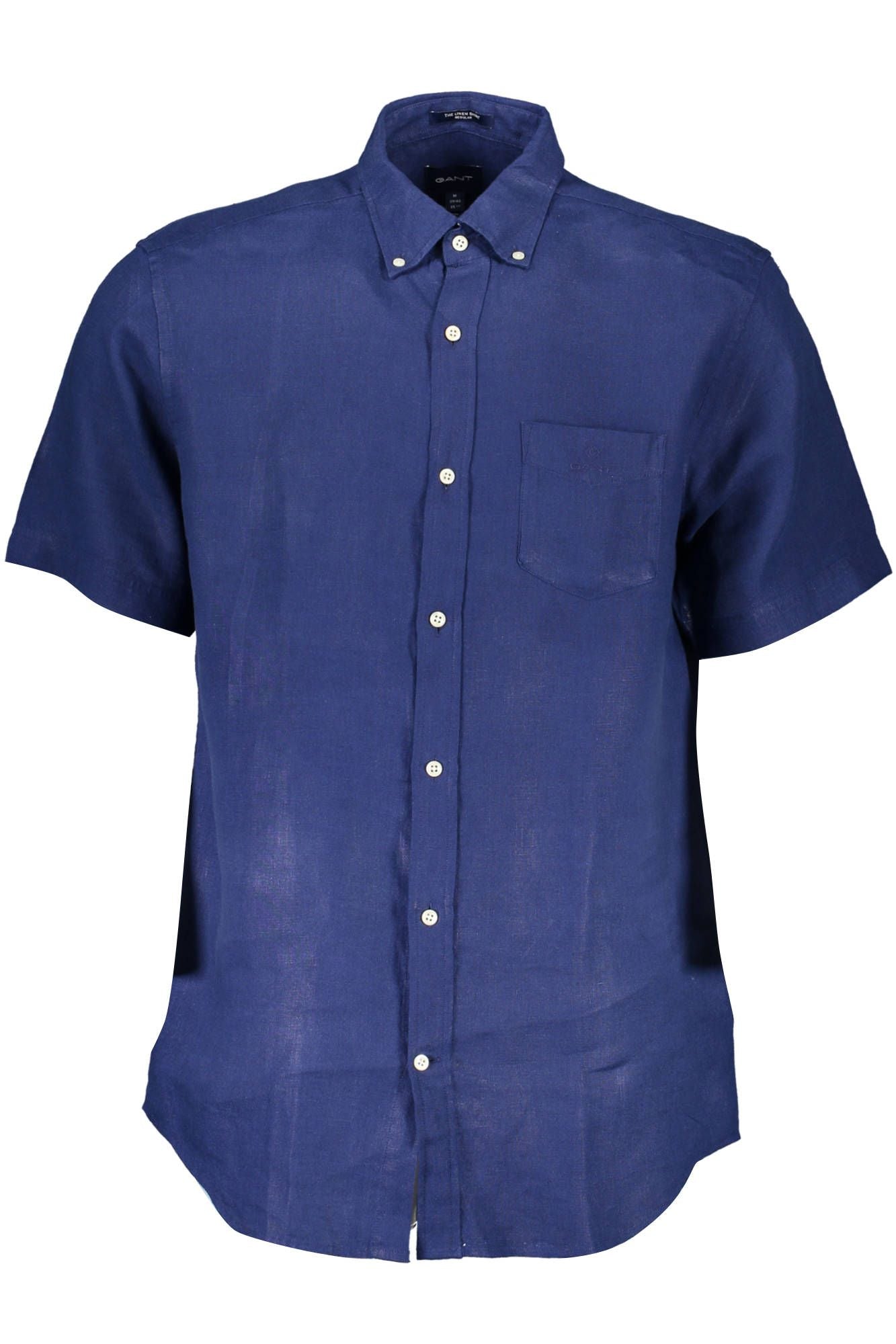 Camisa elegante de lino azul con botones de Gant