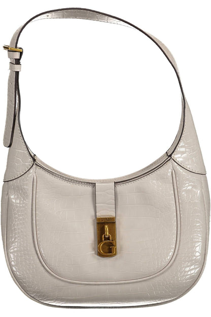 Bolso de hombro chic en gris con detalles en contraste de Guess Jeans