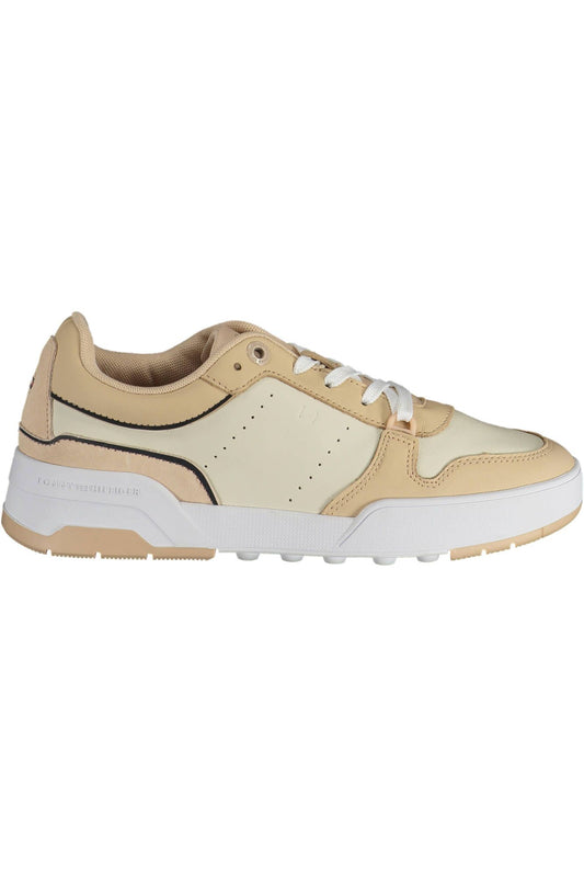 Zapatillas elegantes con cordones y logo de Tommy Hilfiger en color beige