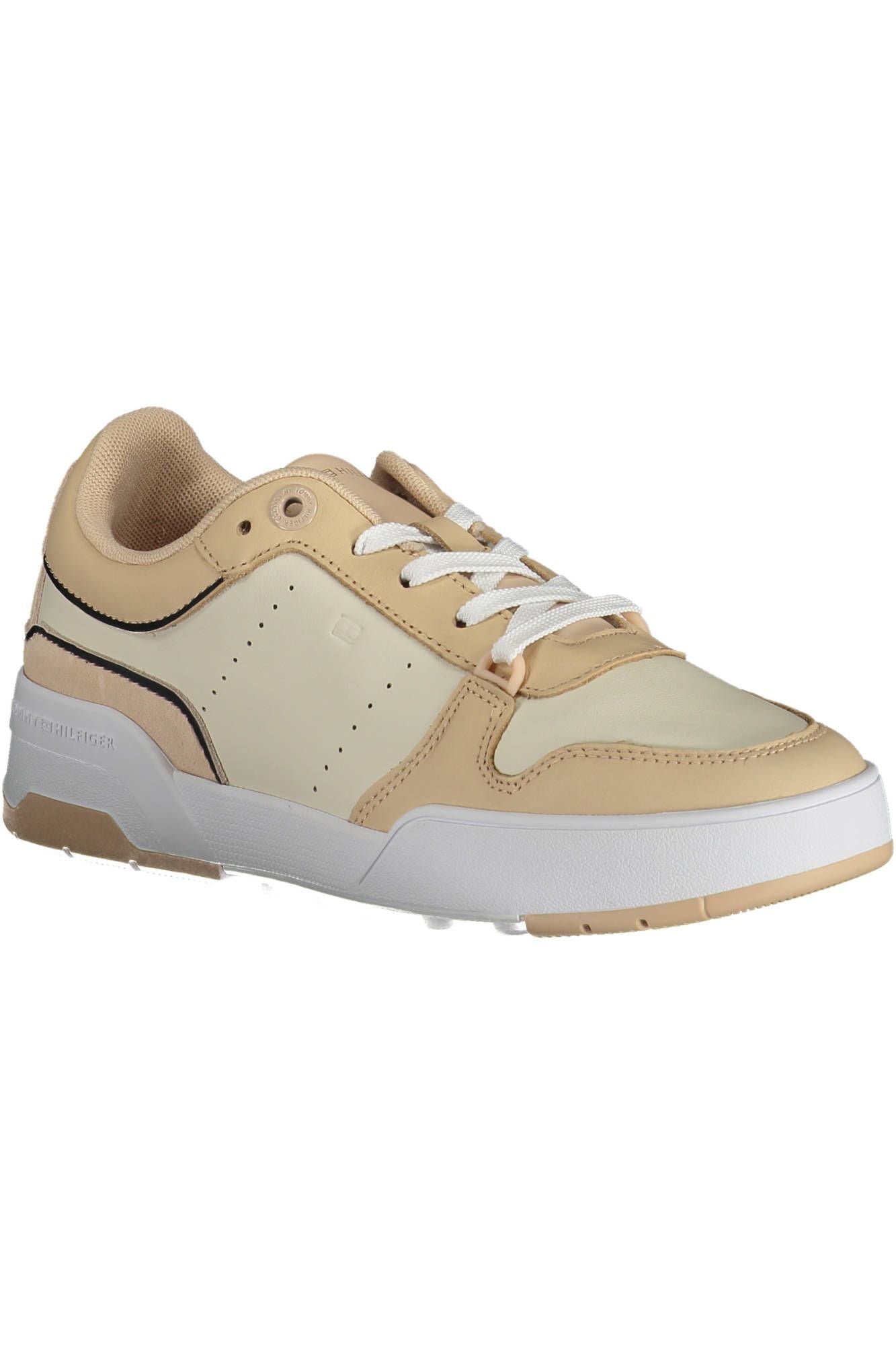 Zapatillas elegantes con cordones y logo de Tommy Hilfiger en color beige