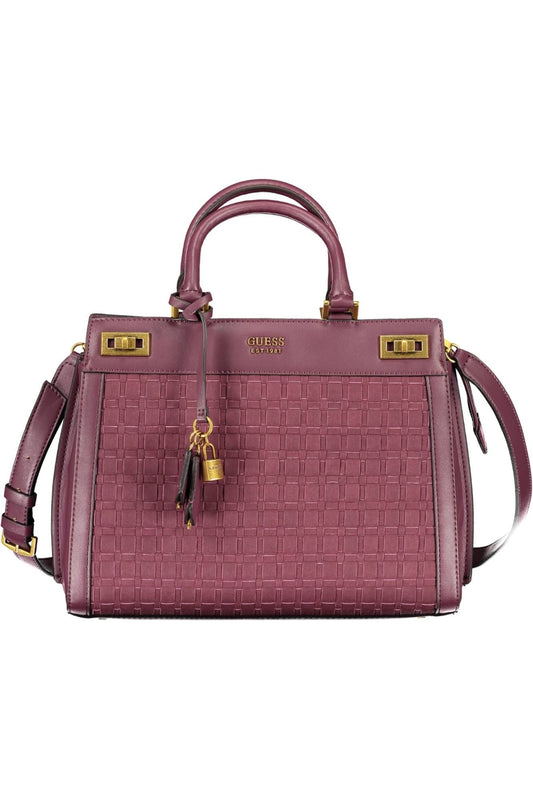 Bolso de mano elegante de poliuretano morado