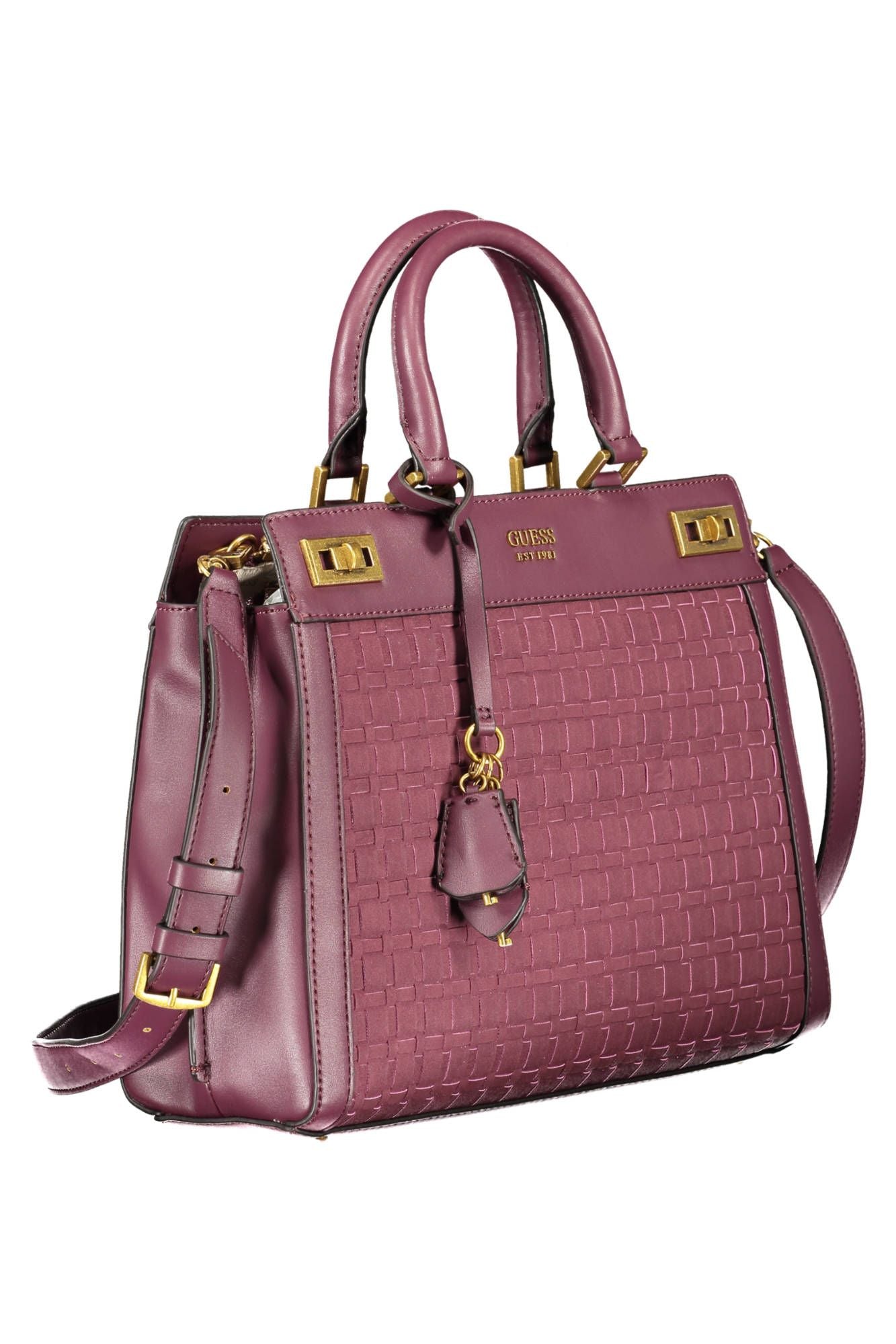 Bolso de mano elegante de poliuretano morado