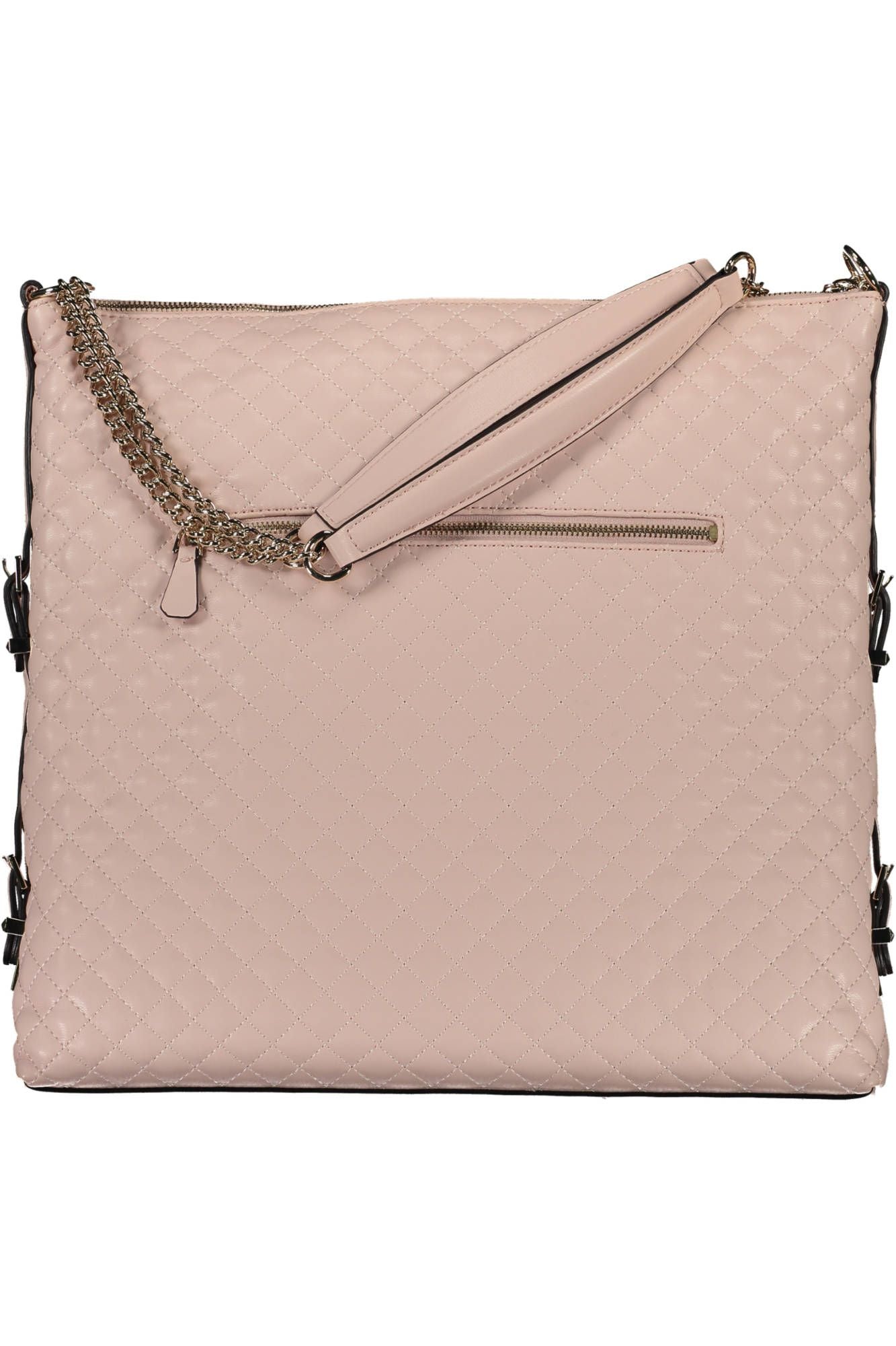 Bolso de hombro con asa de cadena de poliuretano rosa chic de Guess Jeans