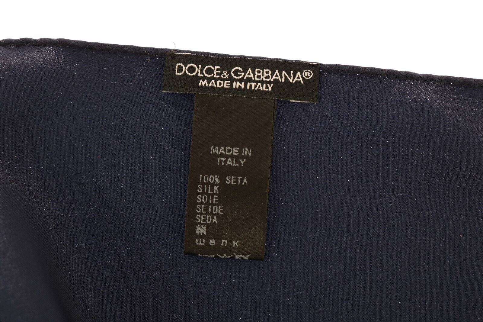 Pañuelo de bolsillo elegante de seda Dolce &amp; Gabbana en azul brillante