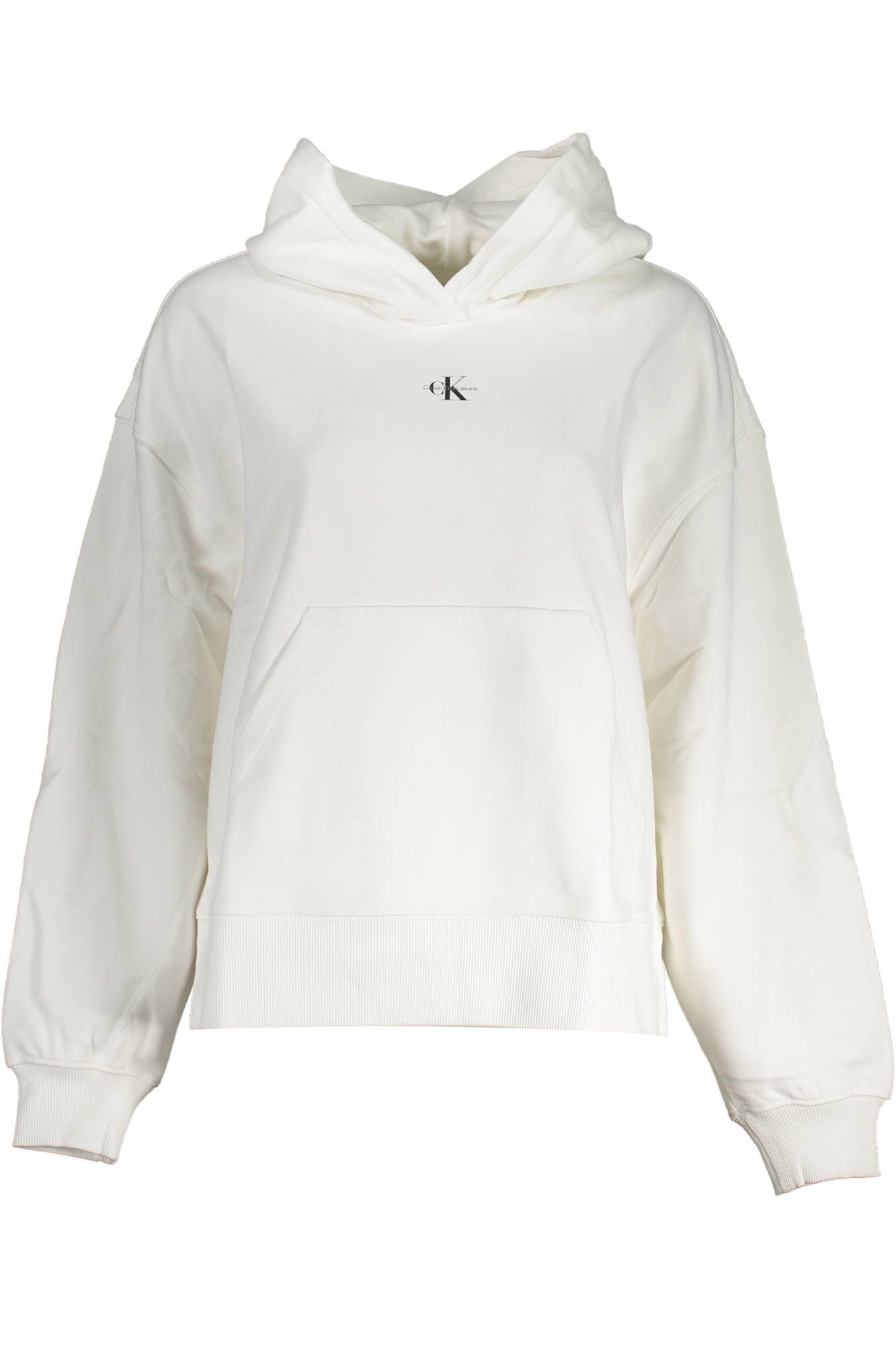 Sudadera con capucha de algodón cepillado blanca elegante de Calvin Klein
