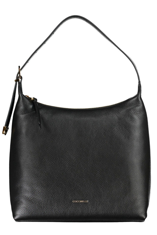 Bolso de hombro elegante de piel negra de Coccinelle